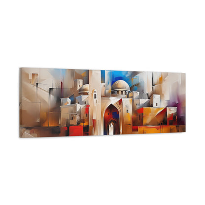 Jerusalem Old City Painting Panoramic Canvas