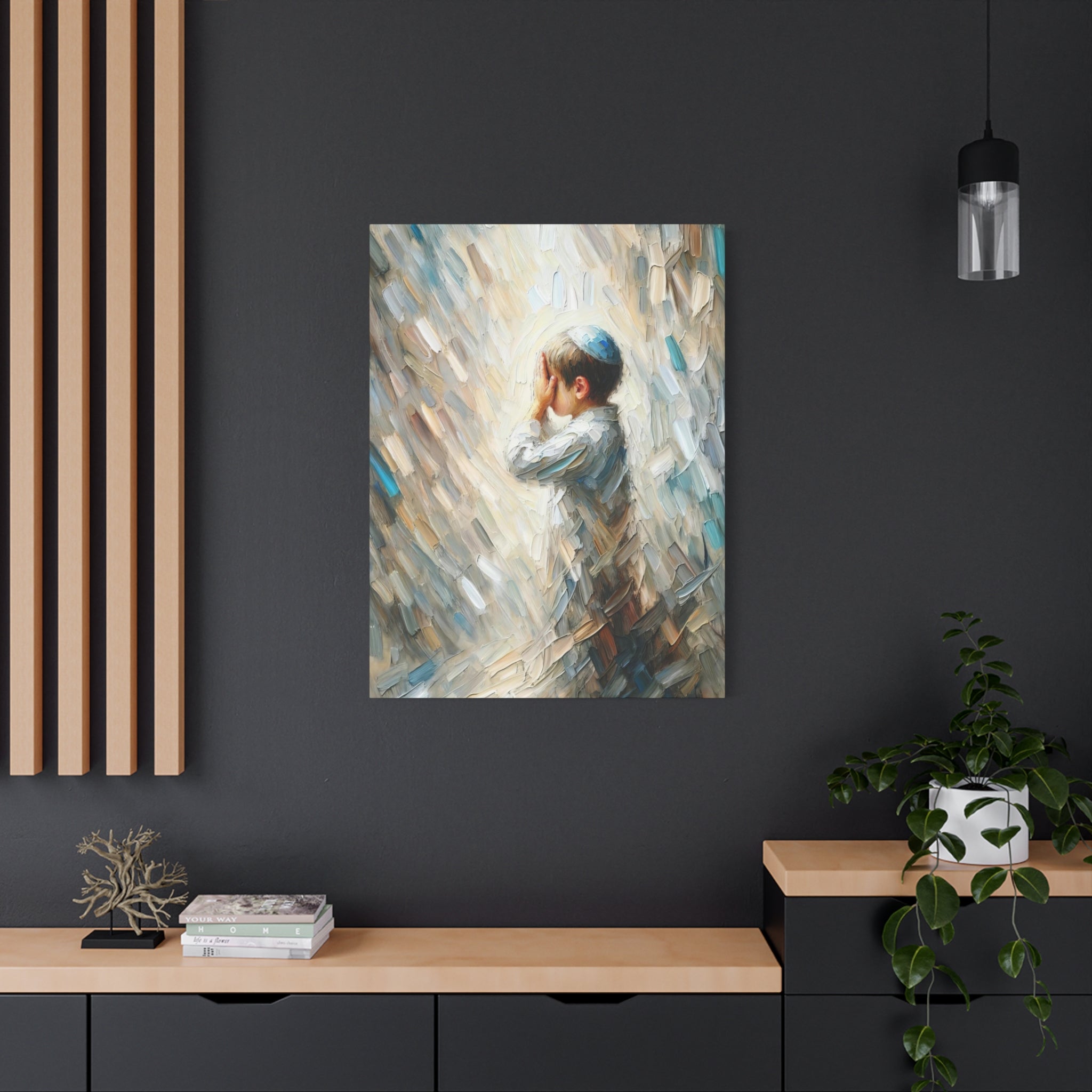 Abstract Child Shema Israel Painting Canvas