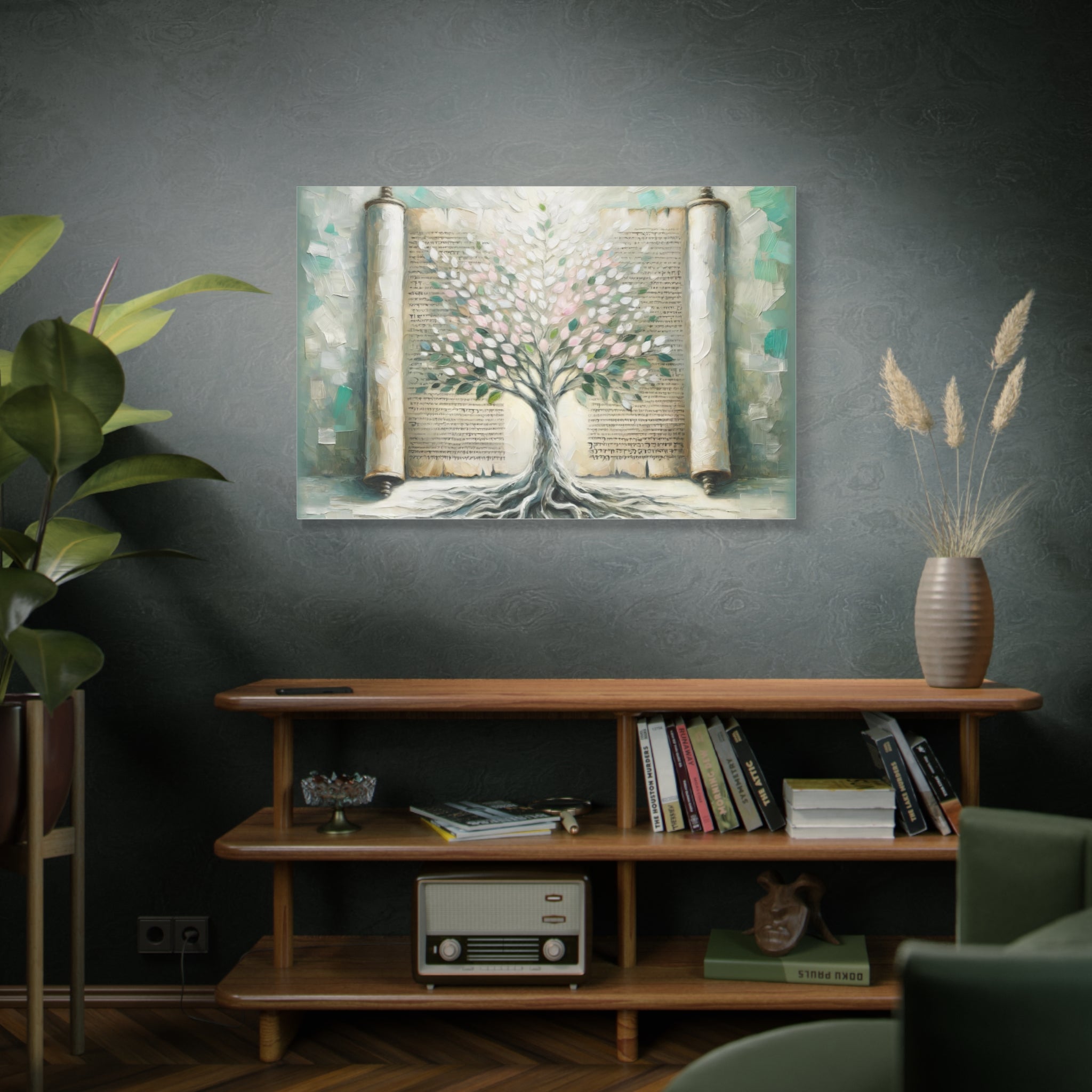 Torah Tree Of Life Painting Canvas Print