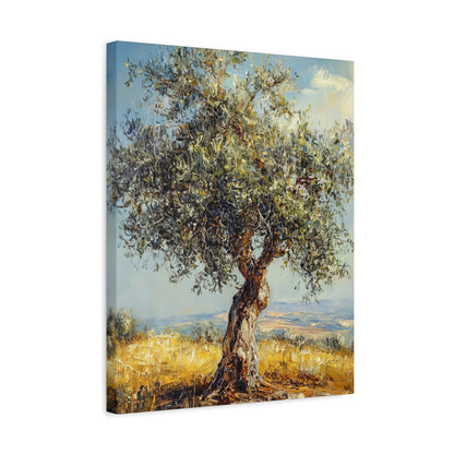 Judean Hills Olive Tree Painting Canvas Israel Art