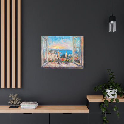 Sunset Shabbat Candles Landscape Canvas Wall Art