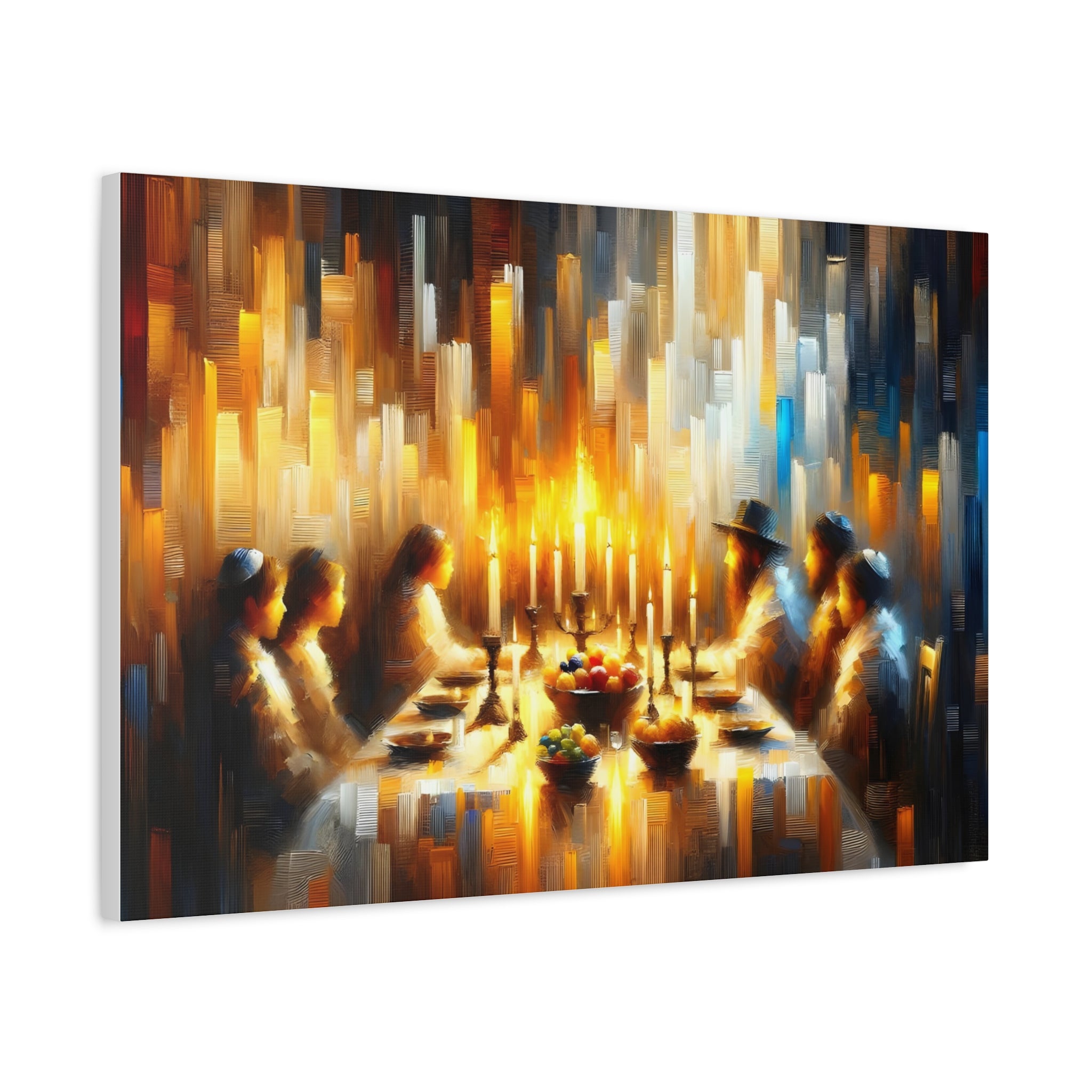 Abstract Shabbat Table Painting Canvas