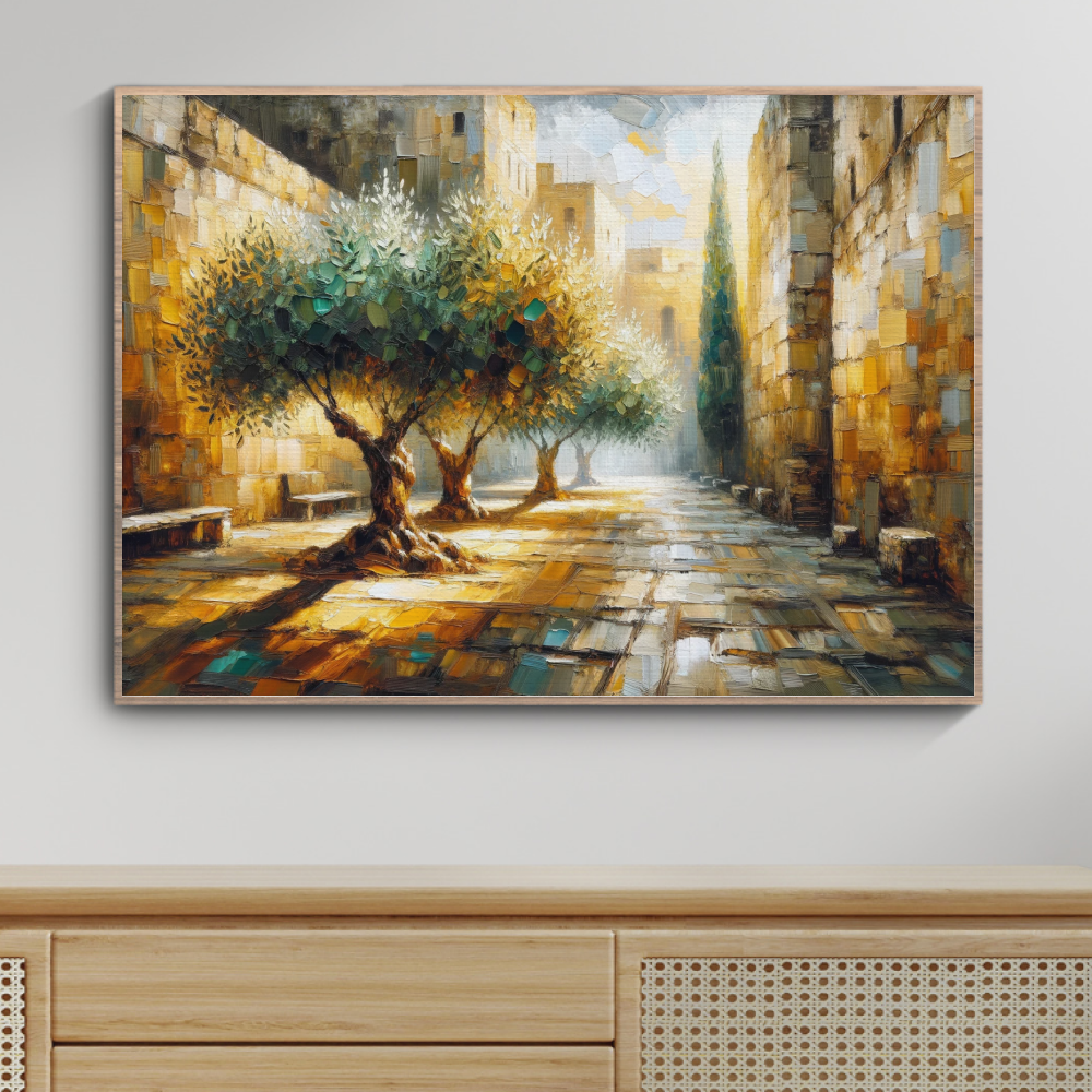 Old City Olive Trees Painting Digital Art