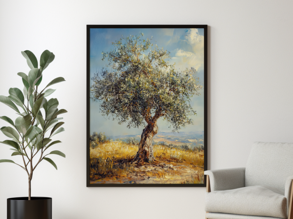 Olive Tree Israel Landscape Painting Digital Download