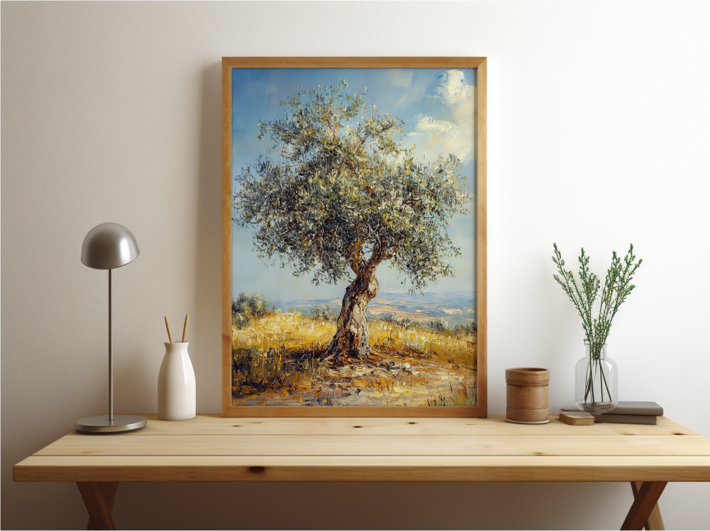 Olive Tree Israel Landscape Painting Digital Download