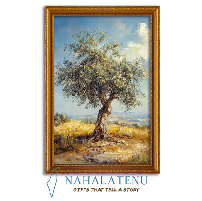 Olive Tree Israel Landscape Painting Digital Download