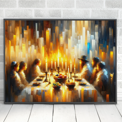 Abstract Shabbat Meal Painting Digital Art