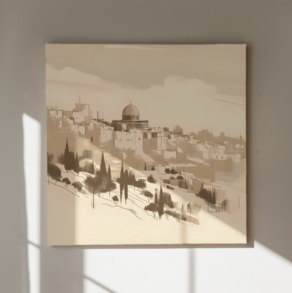 Jerusalem Beige Minimalist Painting Digital Art