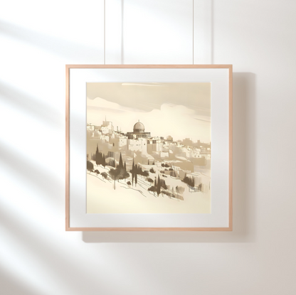 Jerusalem Beige Minimalist Painting Digital Art