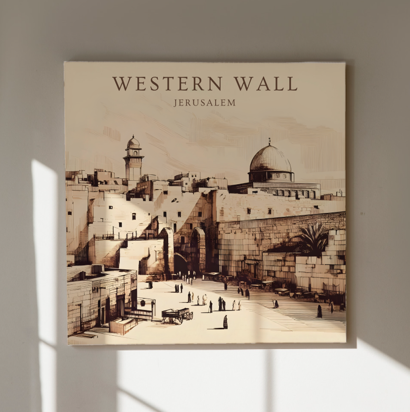 Jerusalem Western Wall Minimalist Painting Digital Art