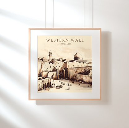 Jerusalem Western Wall Minimalist Painting Digital Art