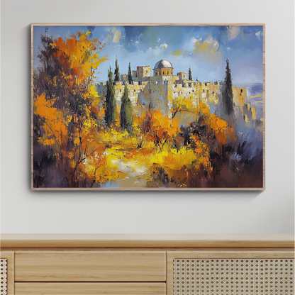 Jerusalem Old City Landscape Painting Digital Art