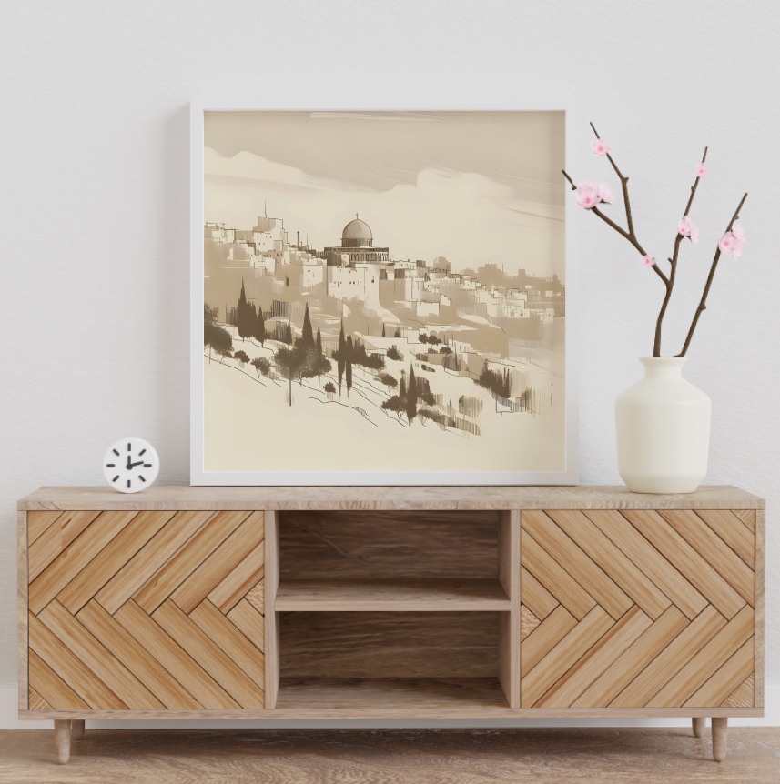 Jerusalem Beige Minimalist Painting Digital Art