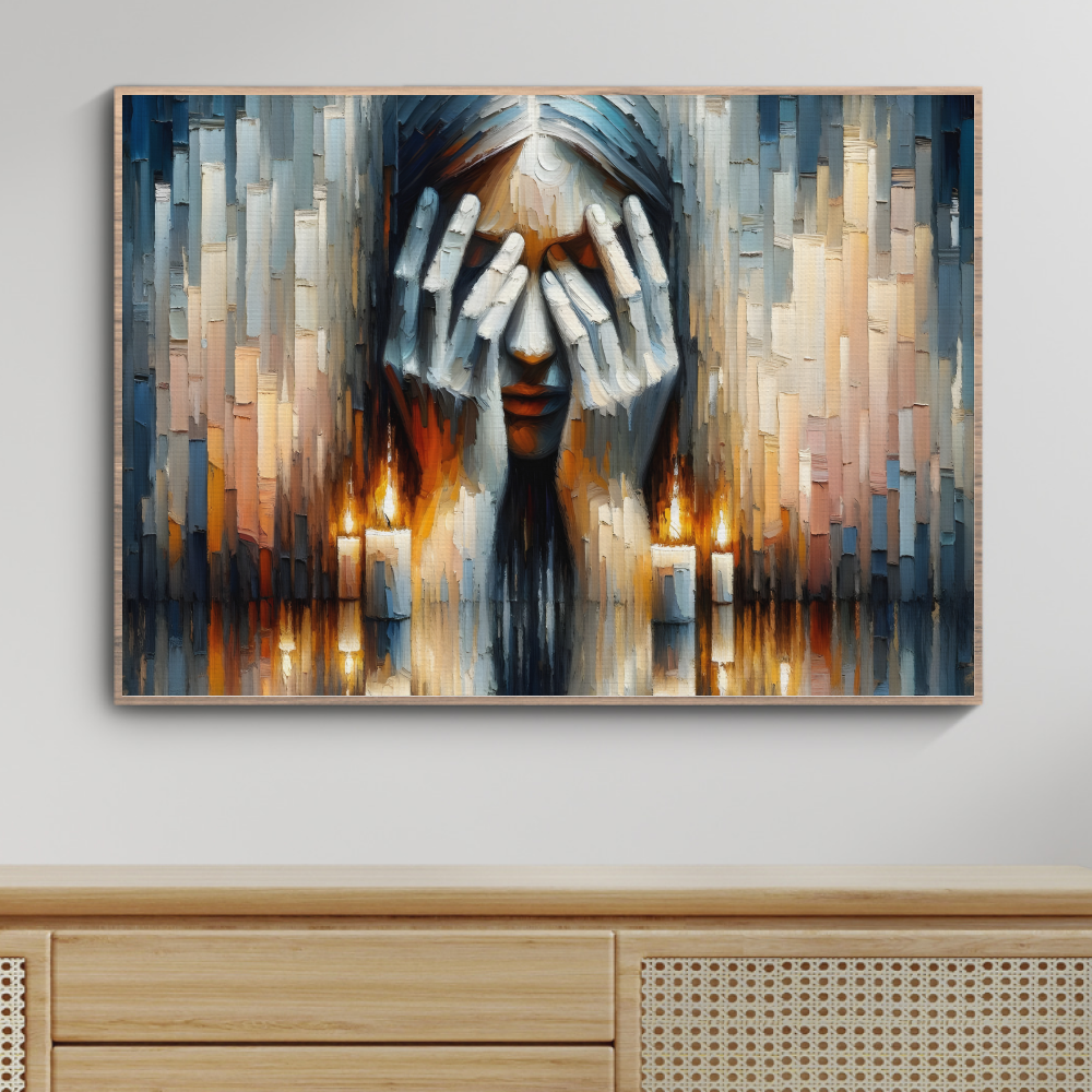 Abstract Lighting Shabbat Candles Painting Digital Art