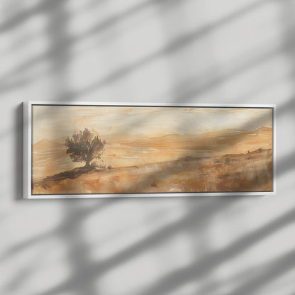 Israel Desert Painting Panoramic Framed Canvas Ready to Hang, Israeli Art Canvas Israel Negev Wall Art Home Decor, Judaica Painting Wall Decor