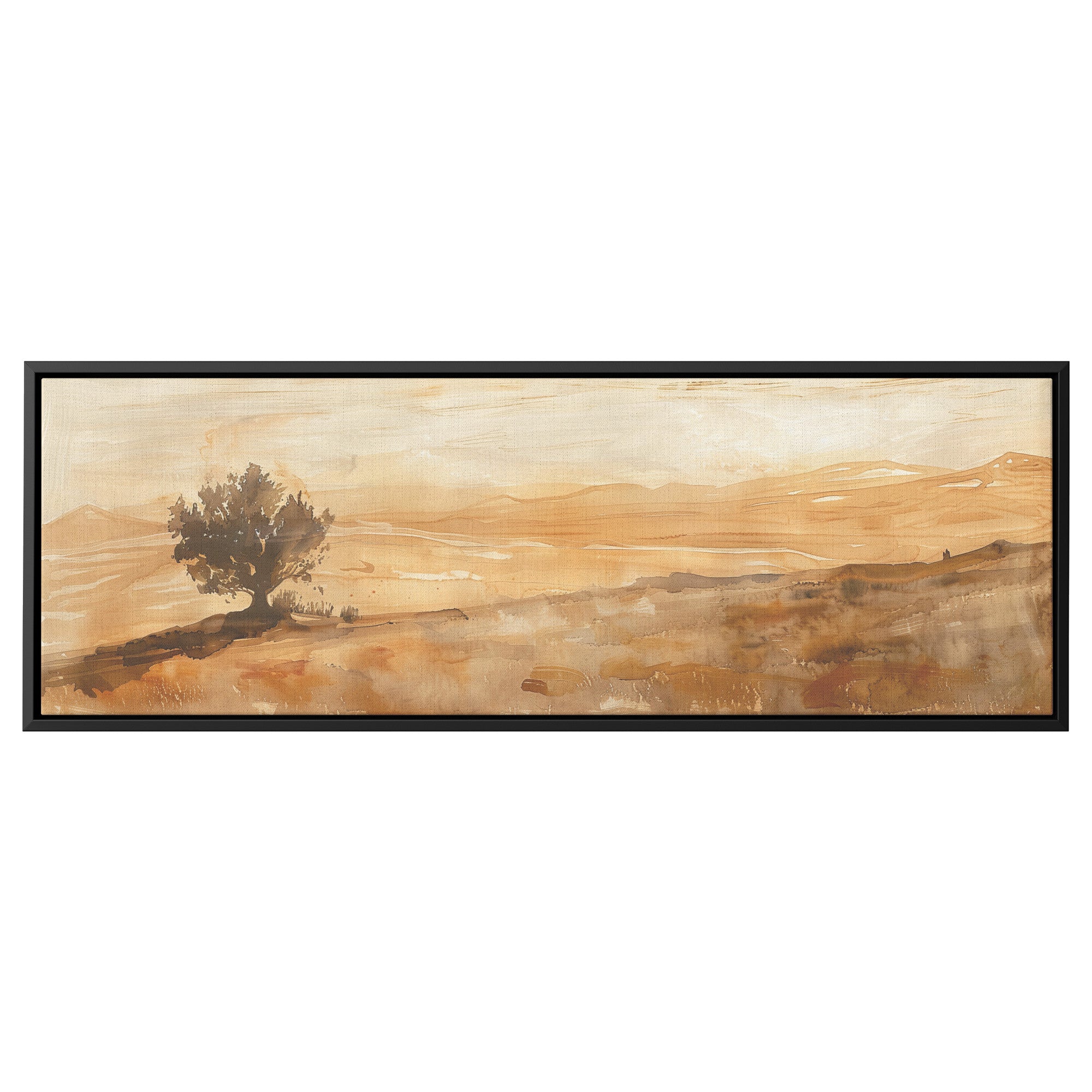 Israel Desert Painting Panoramic Framed Canvas Ready to Hang, Israeli Art Canvas Israel Negev Wall Art Home Decor, Judaica Painting Wall Decor