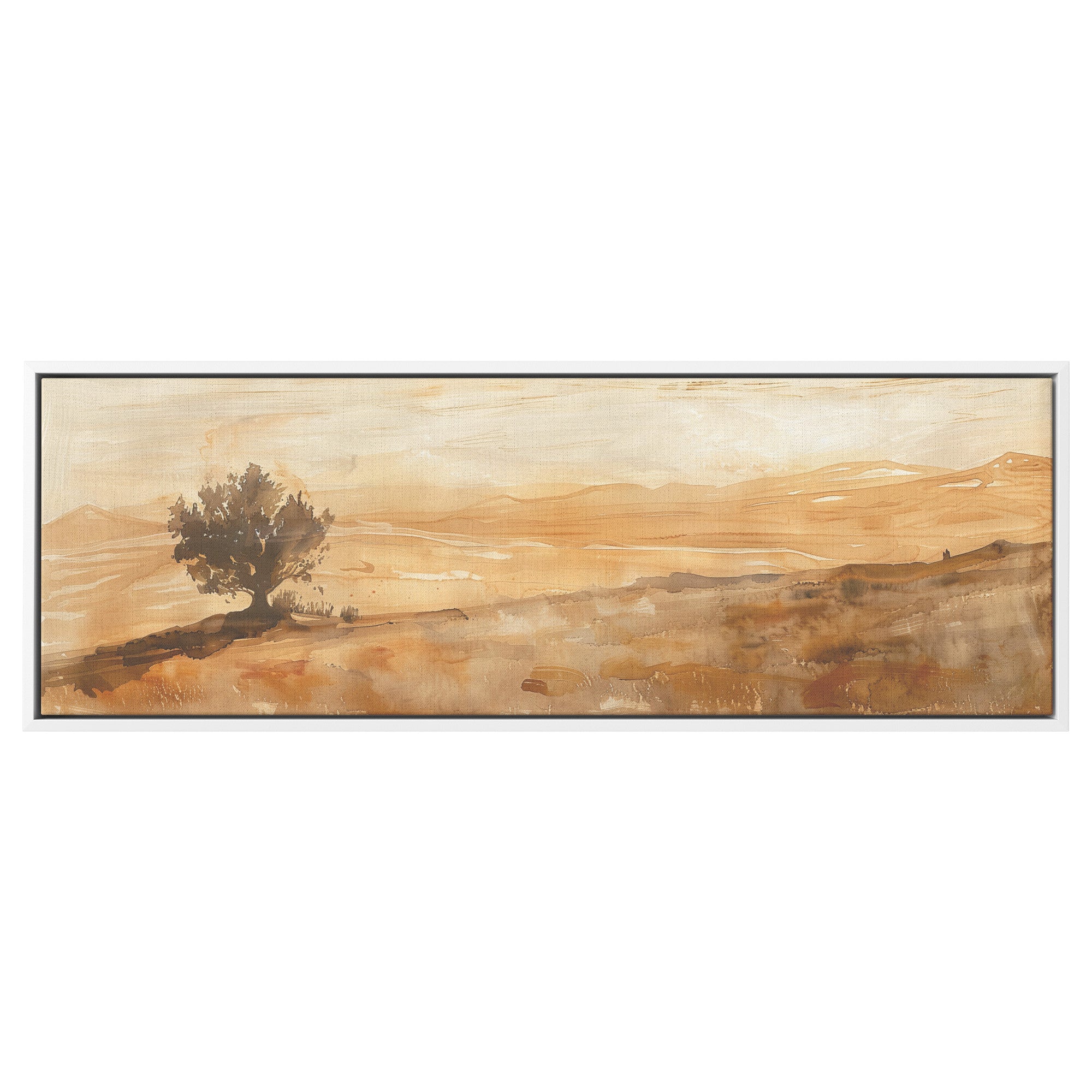 Israel Desert Painting Panoramic Framed Canvas Ready to Hang, Israeli Art Canvas Israel Negev Wall Art Home Decor, Judaica Painting Wall Decor