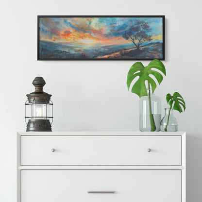 Israel Galilee Painting Panoramic Framed Canvas Ready to Hang, Israeli Art Canvas Israel Wall Art Home Decor, Judaica Painting Wall Decor