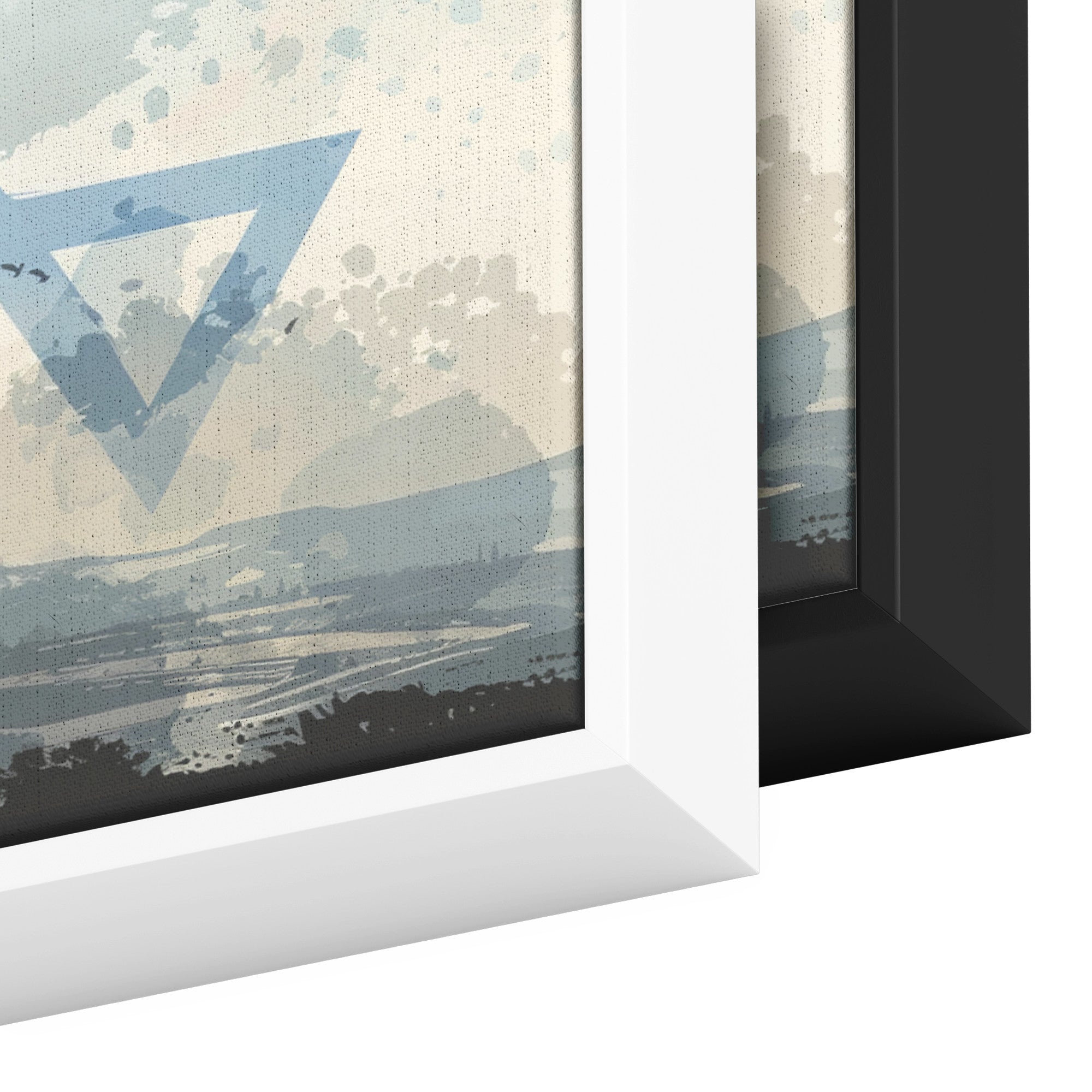 ציור נוף ישראלי בד קנבס ממוסגר פנורמי מוכן לתלייה, קנבס אמנות ישראלית אמנות קיר אמנות הבית, עיצוב קירות יודאיקה