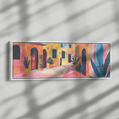 Jerusalem Painting Panoramic Framed Canvas Ready to Hang, Jerusalem Art Canvas Judaica Wall Art Home Decor, Jewish Painting Wall Decor