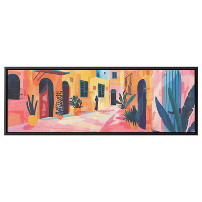Jerusalem Painting Panoramic Framed Canvas Ready to Hang, Jerusalem Art Canvas Judaica Wall Art Home Decor, Jewish Painting Wall Decor