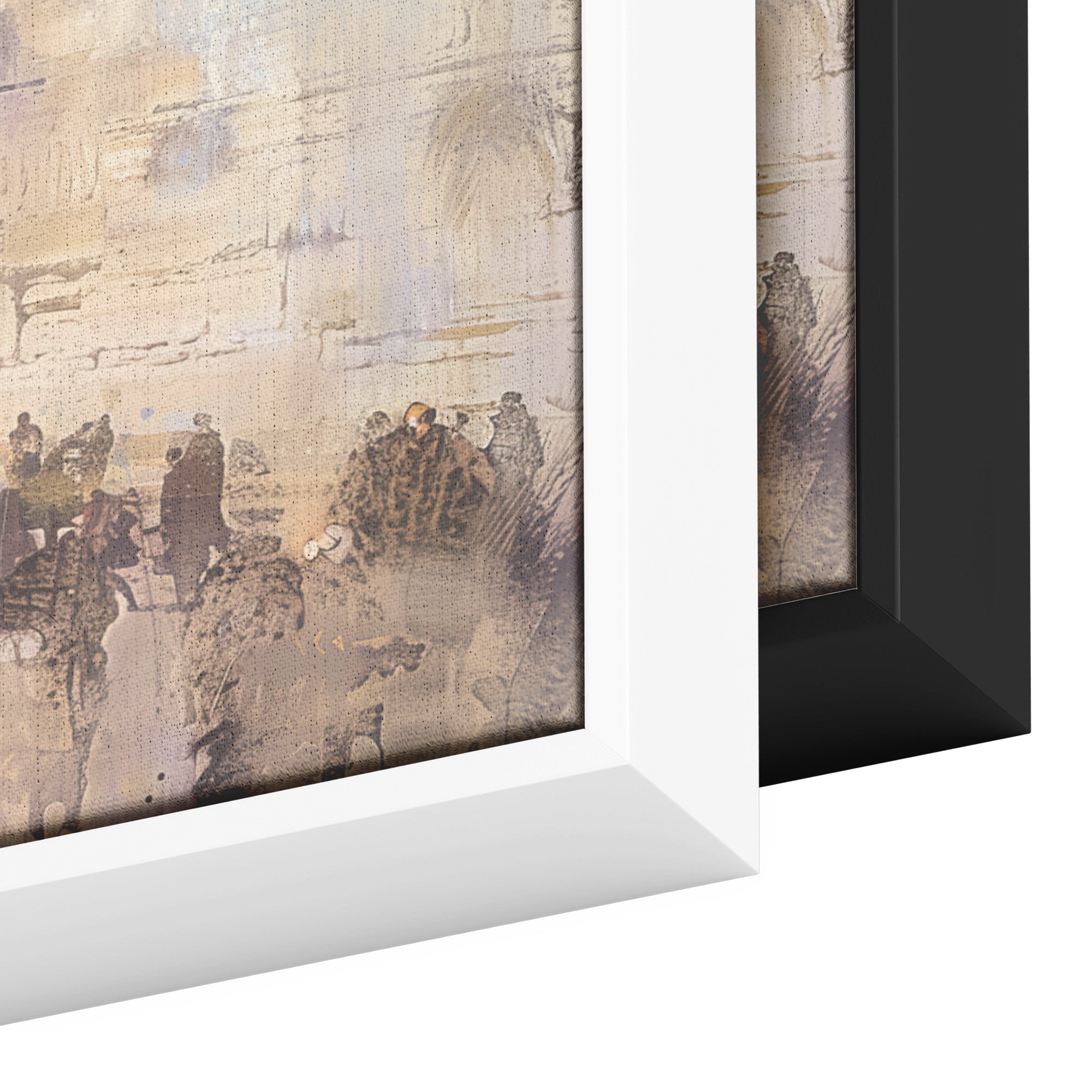 Kotel Painting Panoramic Framed Canvas Ready to Hang, Jerusalem Art Canvas Judaica Wall Art Home Decor Jewish Original Painting