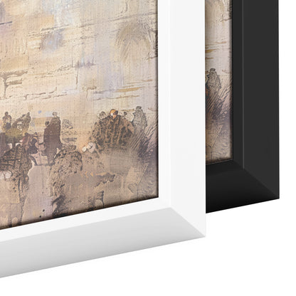 Kotel Painting Panoramic Framed Canvas Ready to Hang, Jerusalem Art Canvas Judaica Wall Art Home Decor Jewish Original Painting