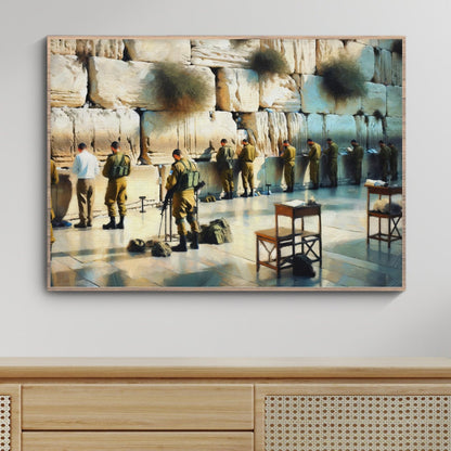 IDF Soldiers Praying At The Kotel Painting Digital Art