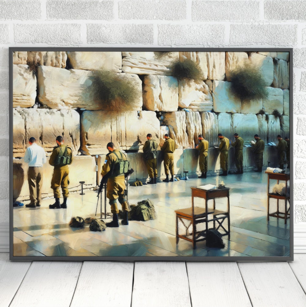 IDF Soldiers Praying At The Kotel Painting Digital Art