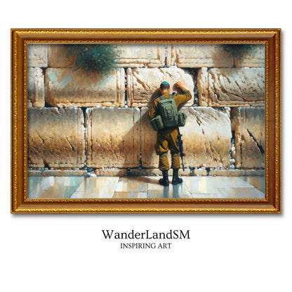 IDF Soldier Praying At The Kotel Painting Digital Art