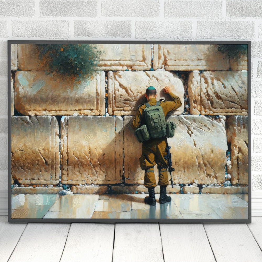 IDF Soldier Praying At The Kotel Painting Digital Art