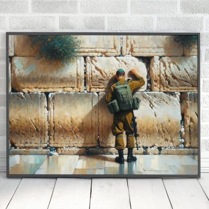 IDF Soldier Praying At The Kotel Painting Digital Art