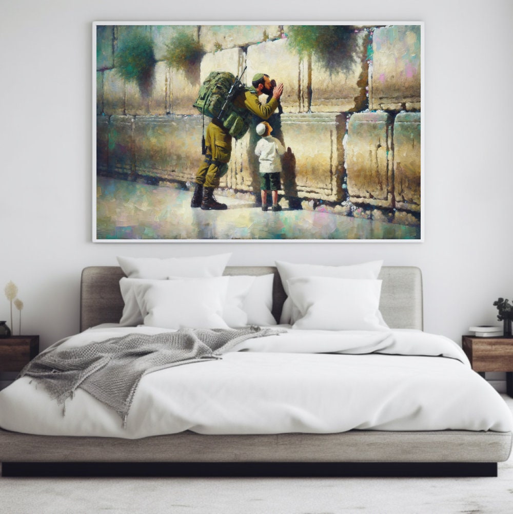 IDF Soldier With Kid At The Kotel Painting Digital Art