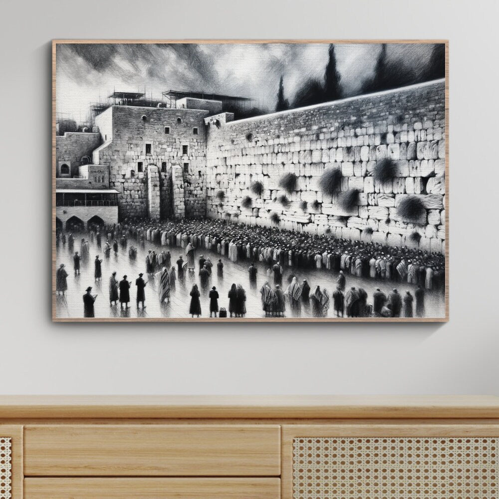 Kotel Charcoal Painting Digital Art