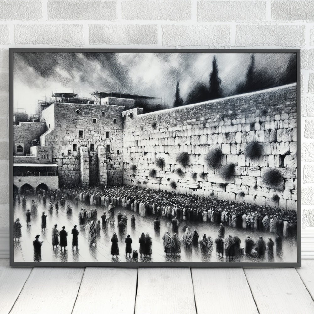 Kotel Charcoal Painting Digital Art