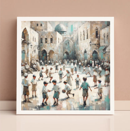 Jerusalem Kids Playing Painting Digital Art