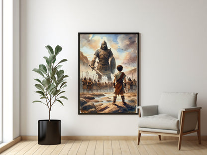 David And Goliath Painting Digital Art