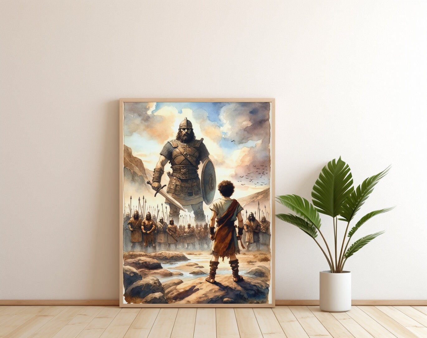 David And Goliath Painting Digital Art