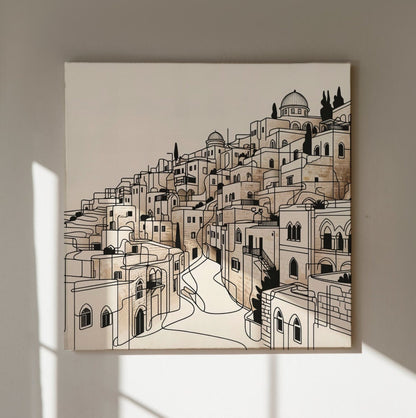 Jerusalem Line Painting Digital Art