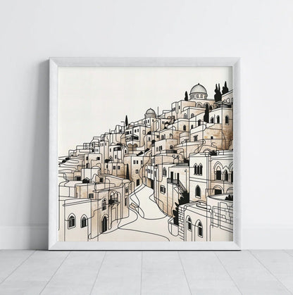 Jerusalem Line Painting Digital Art