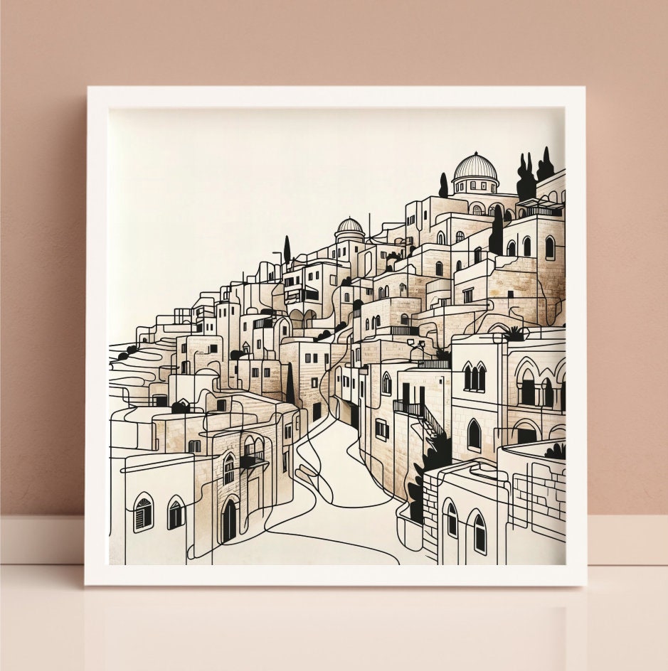 Jerusalem Line Painting Digital Art