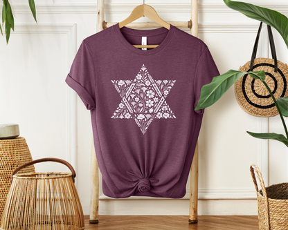 Floral Magen David Unisex Short Sleeve Tee